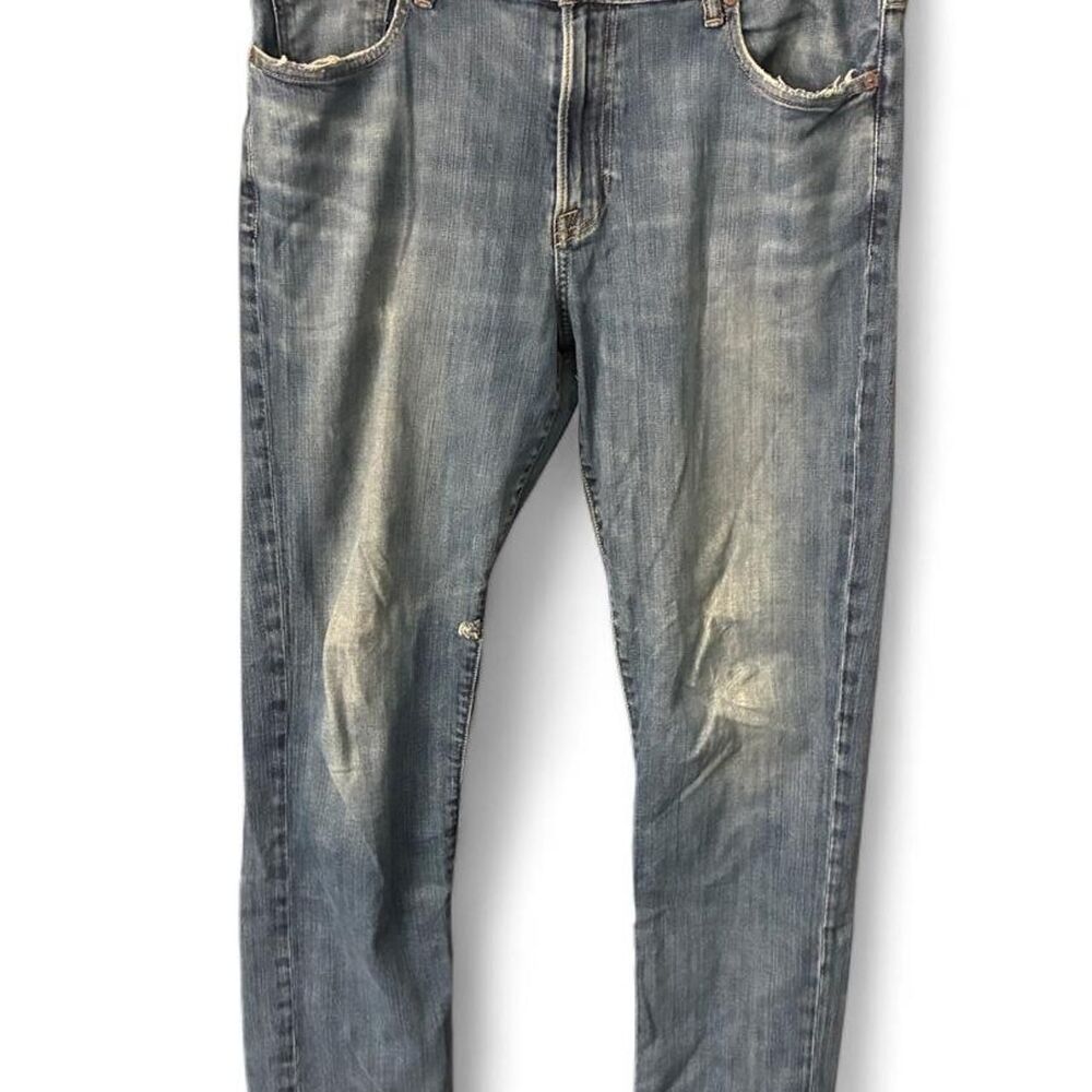 Lucky Brand 410 Athletic Fit Men’s Jeans 33x32 Distressed Medium Wash Denim